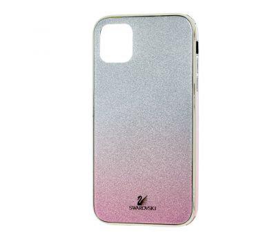 Чохол для iPhone 11 Swaro glass сріблясто-рожевий 1335267