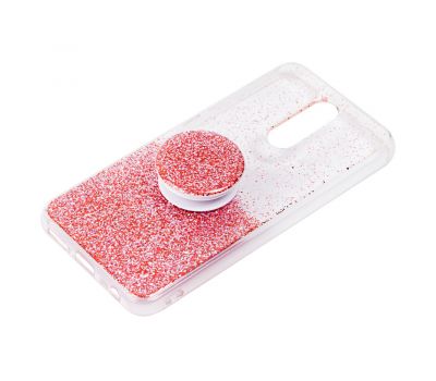 Чохол для Xiaomi Redmi 8 Fashion блискітки + popsocket рожевий 1336208