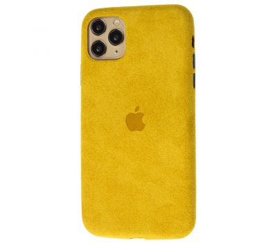 Чохол для iPhone 11 Pro Max Alcantara 360 жовтий 1360826