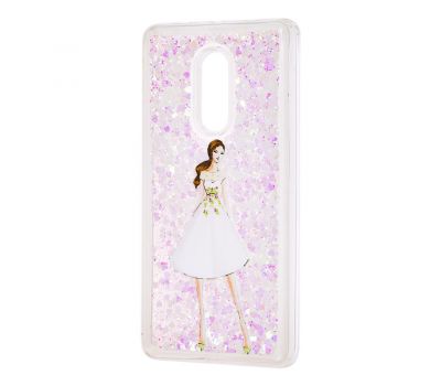Чохол для Xiaomi Redmi 5 Plus Блискучі вода світло-рожевий "дівчина в білій сукні" 1373942