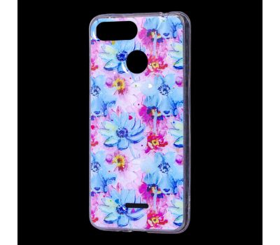 Чохол для Xiaomi Redmi 6 Flowers Confetti "сині квіти"