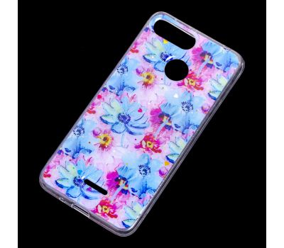 Чохол для Xiaomi Redmi 6 Flowers Confetti "сині квіти" 1374245