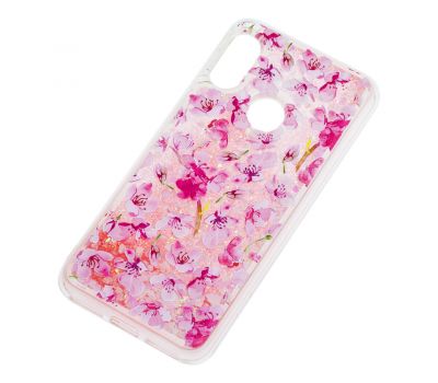 Чохол для Xiaomi Redmi 6 Pro Блискучі вода світло-рожевий "рожеві квіти" 1374669