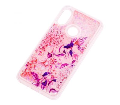 Чохол для Xiaomi Redmi 6 Pro Блискучі вода рожевий "рожево-фіолетові квіти" 1374652