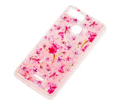Чохол для Xiaomi Redmi 6 Блискучі вода рожевий "рожеві квіти" 1374835