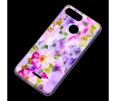 Чохол для Xiaomi Redmi 6 Flowers Confetti "рожево-фіолетові квіти" 1374236