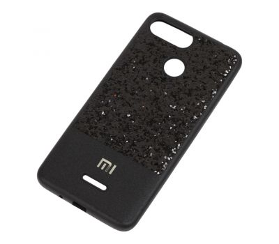 Чохол для Xiaomi Redmi 6 Leather + Shining чорний 1374356