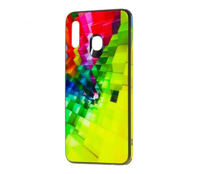 Чохол для Samsung Galaxy A20/A30 glass print "куби" 1384828