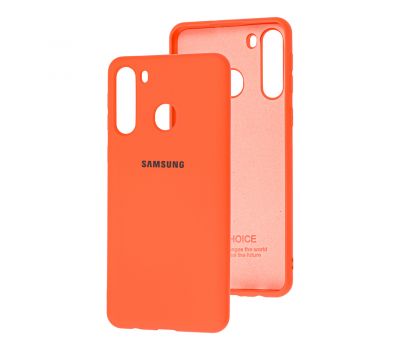 Чохол для Samsung Galaxy A21 (A215) Silicone Full помаранчевий
