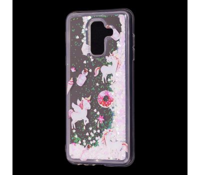 Чохол для Samsung Galaxy A6+ 2018 (A605) вода світло-рожевий "маленькі єдинороги"