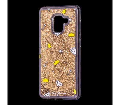 Чохол для Samsung Galaxy A8 2018 (A530) вода золотистий "корона та діамант" 1388274