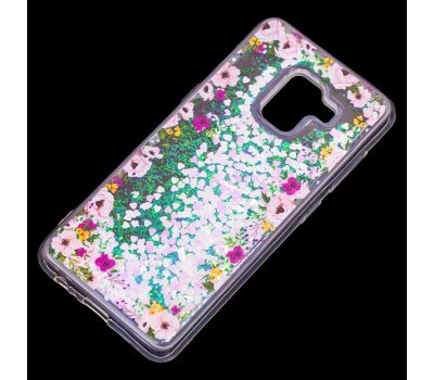 Чохол для Samsung Galaxy A8 2018 (A530) вода світло-рожевий "квіти" 1388323