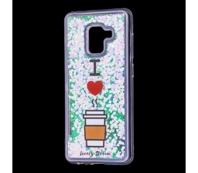 Чохол для Samsung Galaxy A8 2018 (A530) вода світло-рожевий "я люблю каву" 1388325