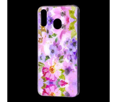Чохол для Samsung Galaxy M20 (M205) Flowers Confetti "рожево-фіолетові квіти" 1388980