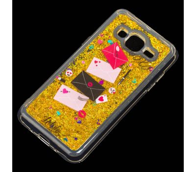 Чохол для Samsung Galaxy J3 2016 (J320) Блиск вода Fashion золотистий "Хохо" 1388476