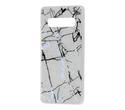 Чохол для Samsung Galaxy S10 (G973) силікон marble білий