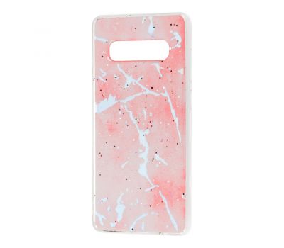 Чохол для Samsung Galaxy S10+ (G975) силікон marble рожевий