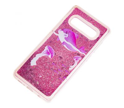 Чохол для Samsung Galaxy S10 (G973) Блиск вода "дельфін рожевий" 1390465