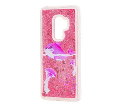 Чохол для Samsung Galaxy S9+ (G965) Блиск вода "дельфін рожевий" 1391503