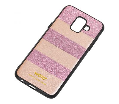 Чохол для Samsung Galaxy A6 2018 (A600) woto з блискітками рожевий 1391977