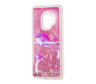Чохол для Samsung Galaxy S9 (G960) Блиск вода "дельфін рожевий"