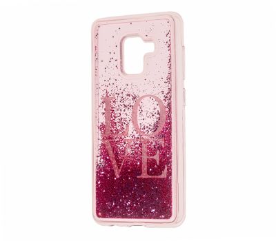 Чохол для Samsung Galaxy A8 2018 (A530) Блиск вода рожевий "Love"