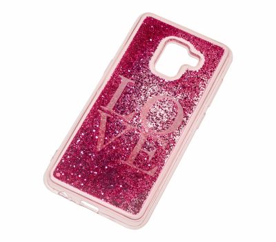 Чохол для Samsung Galaxy A8 2018 (A530) Блиск вода рожевий "Love" 1392044
