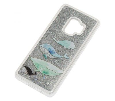 Чохол для Samsung Galaxy S9 (G960) Блиск вода сріблястий "кити" 1393453