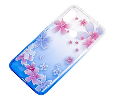 Чохол для Xiaomi Redmi Note 6 Pro Glamour ambre синій "квіти" 1397868