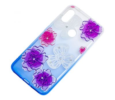 Чохол для Xiaomi Redmi Note 6 Pro Glamour ambre фіолетові "квіти" 1397871