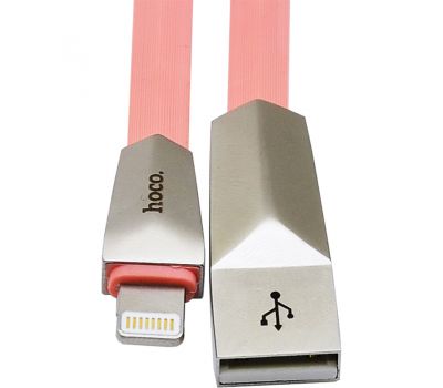 Кабель для iPhone 5/6 Hoco X4 Zinc Alloy Rhombic Lightning cable (1.2 m) розовый