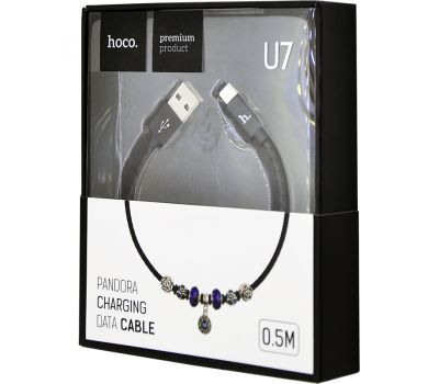 Кабель USB Hoco U7 lightning Pandora 0.5m черный