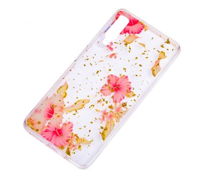 Чохол для Samsung Galaxy A7 2018 (A750) Flowers Confetti "китайська троянда" 1453304