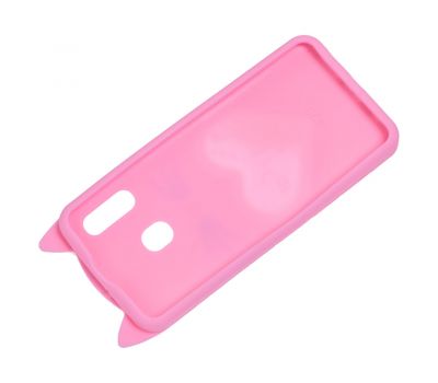 3D чохол для Samsung Galaxy A20/A30 кіт з блискітками тепло-рожевий 1463111