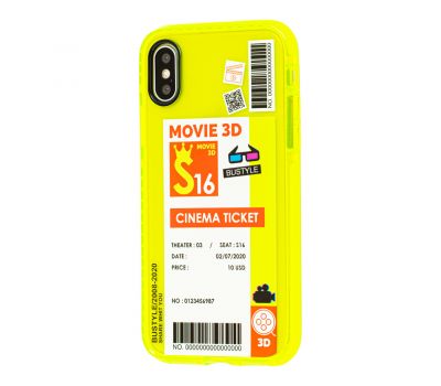 Чохол для iPhone X / Xs Acid Yellow cinema ticket