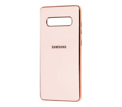 Чохол для Samsung Galaxy S10 (G973) Silicone case (TPU) рожево-золотистий