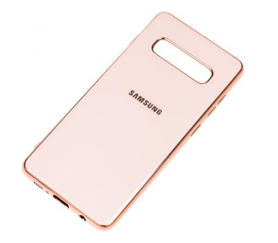 Чохол для Samsung Galaxy S10 (G973) Silicone case (TPU) рожево-золотистий 1487305