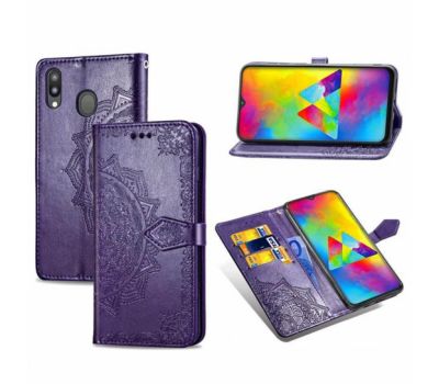 Чохол книжка для Samsung Galaxy A20 / A30 "Art з візитівкою" фіолетовий