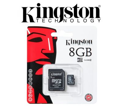 Карта пам'яті micro SDHC Kingston 8 Gb class 4 + SD adapter