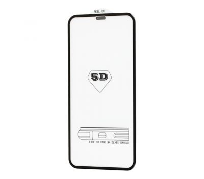 Захисне 5D скло для iPhone Xr/11 Premium Full Glue + сітка на динамік чорне