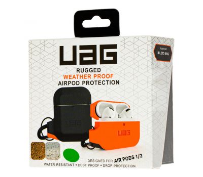 Чохол для AirPods UAG чорний/оранжевий 1570156