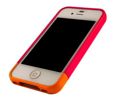 Бампер для iPhone 4 SZLF рожевий/жовтий 1572960