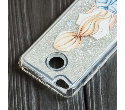 Чохол для Xiaomi Redmi 4x Блискучі вода срібляста "дівчина" 159346
