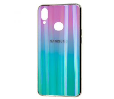 Чохол Samsung Galaxy A10s (A107) Aurora з лого рожево-бірюзовий