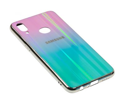 Чохол Samsung Galaxy A10s (A107) Aurora з лого рожево-бірюзовий 1596320