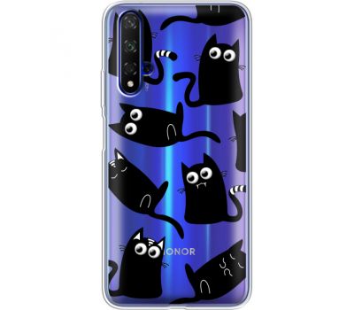 Силіконовий чохол BoxFace Huawei Honor 20 с 3D-глазками Black Kitty (37633-cc73)