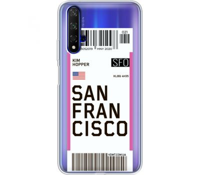 Силіконовий чохол BoxFace Huawei Honor 20 Ticket  San Francisco (37633-cc79)