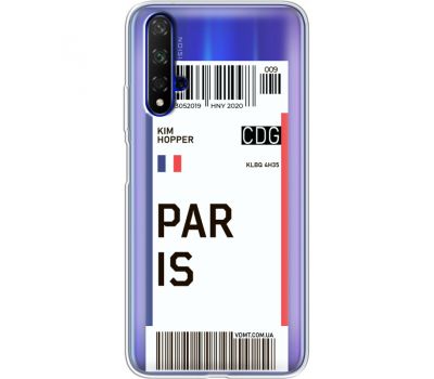 Силіконовий чохол BoxFace Huawei Honor 20 Ticket Paris (37633-cc86)