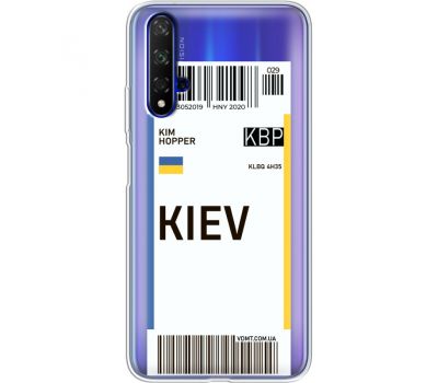 Силіконовий чохол BoxFace Huawei Honor 20 Ticket Kiev (37633-cc88)