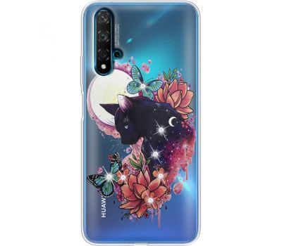 Силіконовий чохол BoxFace Huawei Nova 5T Cat in Flowers (938618-rs10)